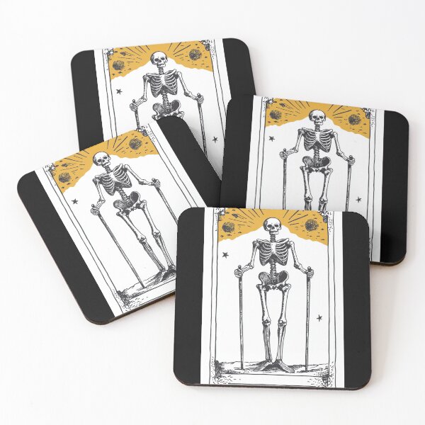 Item preview, Skeleton with walking sticks tarot card designed and sold by MendaciousMina.