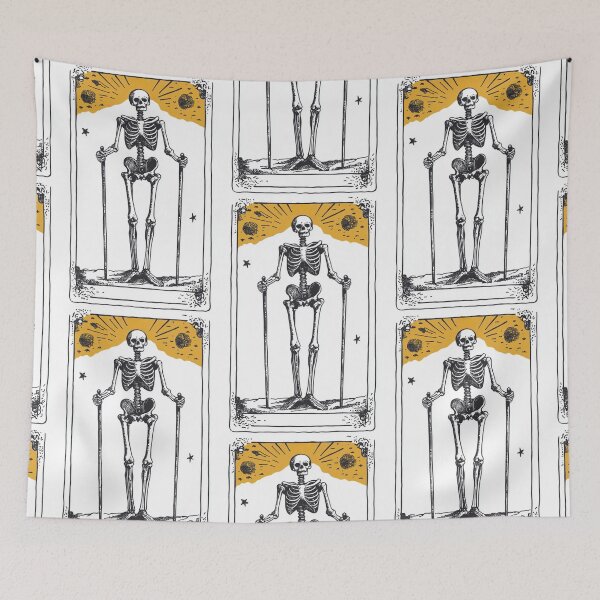 Item preview, Skeleton with walking sticks tarot card designed and sold by MendaciousMina.