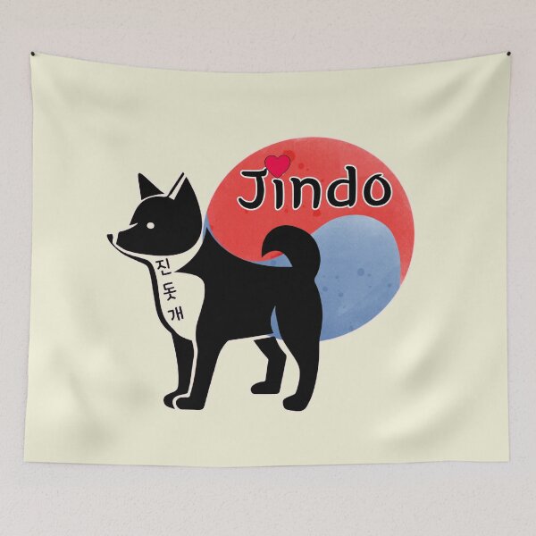 Item preview, Jindo Dog Korea – Taegeuk Symbol & Hangeul Design designed and sold by mycreastyle.