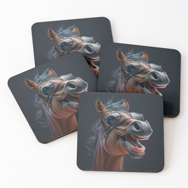 Item preview, Laughing Horse with Sunglasses, Cartoon Comic designed and sold by Alegria Azul .