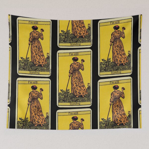 Item preview,  I'm still standing Mobility aid ace tarot card designed and sold by MendaciousMina.