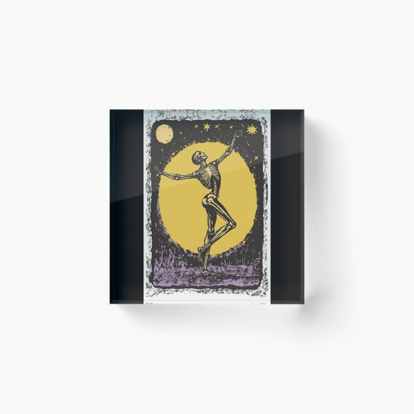 Item preview, Skeleton dancing in the moonlight tarot card designed and sold by MendaciousMina.