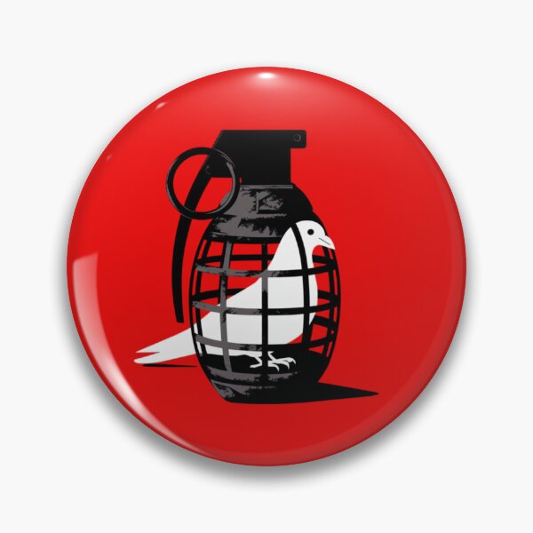 Item preview, Pigeon inside a dark gray/black metal cage shaped like a hand grenade designed and sold by 123ks.