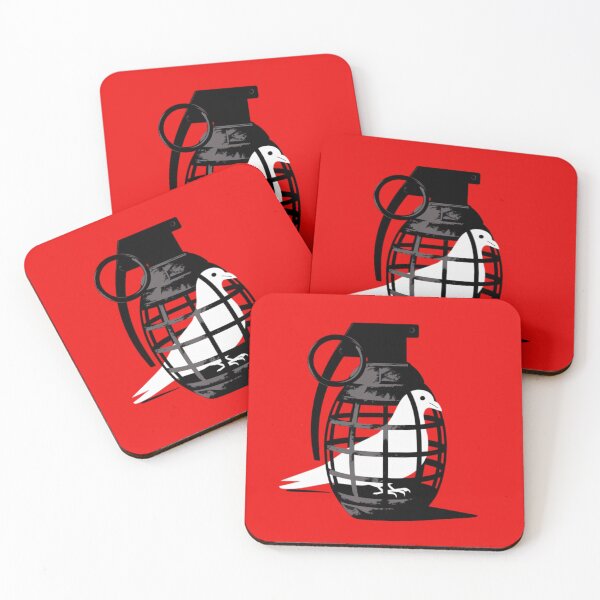 Item preview, Pigeon inside a dark gray/black metal cage shaped like a hand grenade designed and sold by 123ks.