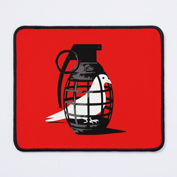 Item preview, Pigeon inside a dark gray/black metal cage shaped like a hand grenade designed and sold by 123ks.