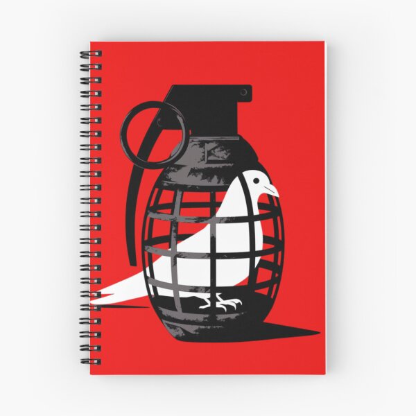 Item preview, Pigeon inside a dark gray/black metal cage shaped like a hand grenade designed and sold by 123ks.