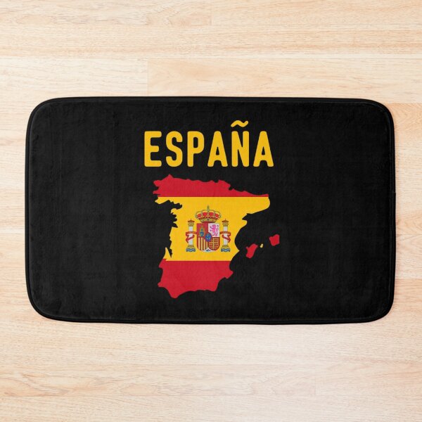 Item preview, Stylized Spain Map with Flag Colors on Black Background – Bold Spanish Pride Design designed and sold by Colorful-Garden.