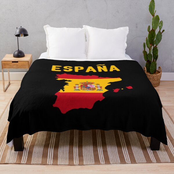 Item preview, Stylized Spain Map with Flag Colors on Black Background – Bold Spanish Pride Design designed and sold by Colorful-Garden.