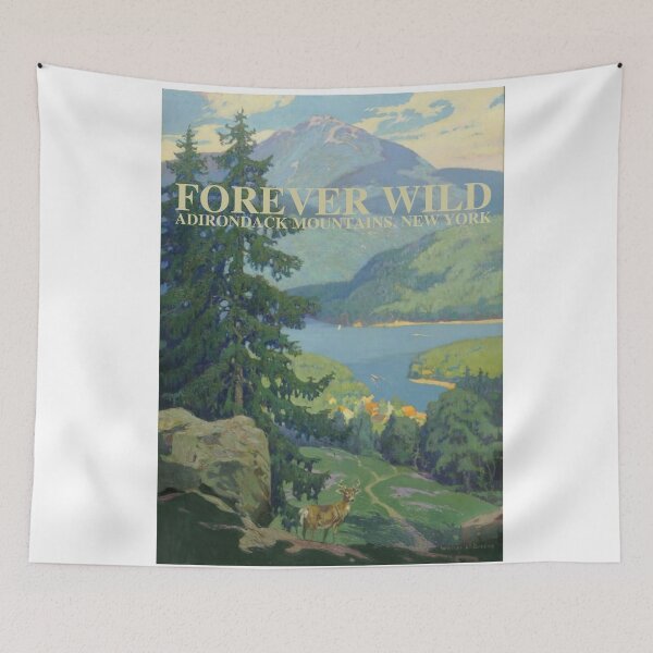 Item preview, Forever Wild Adirondack Mountains, NY - vintage painting designed and sold by YonderAndBeyond.