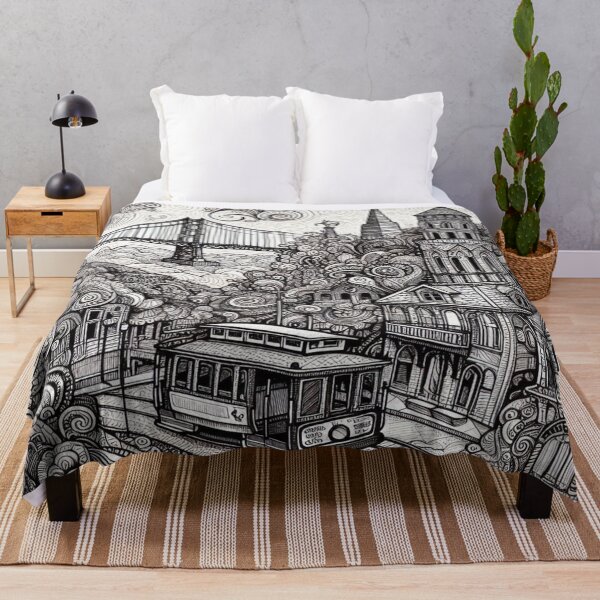 Item preview, San Francisco Unique Seamless Pattern | Trendy Aesthetic Prints for Fashion & Decor designed and sold by Imaginarium of Chaos falcon88 .