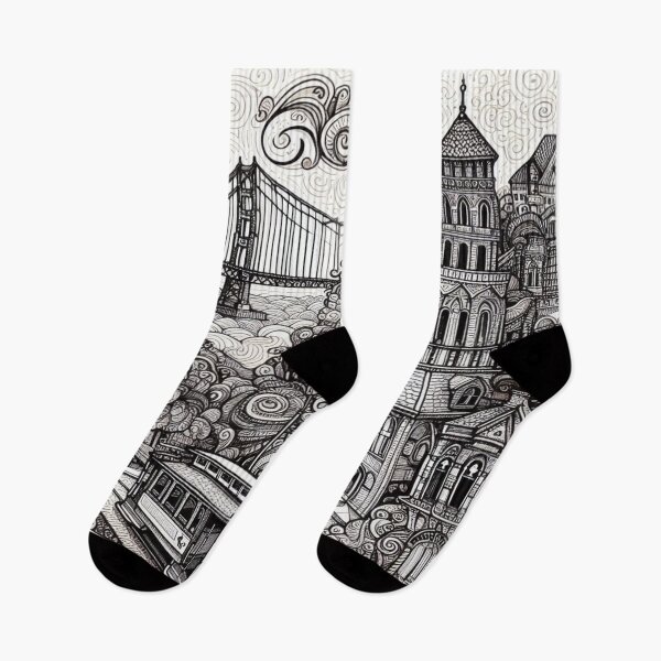 Item preview, San Francisco Unique Seamless Pattern | Trendy Aesthetic Prints for Fashion & Decor designed and sold by Imaginarium of Chaos falcon88 .