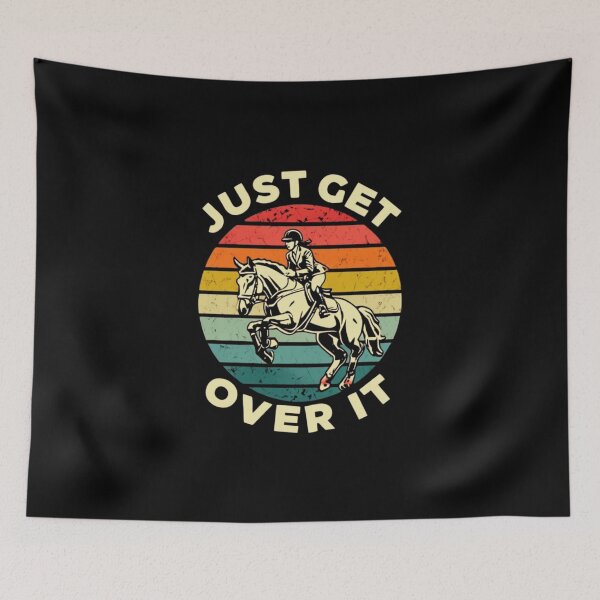Item preview, "Just Get Over It" Horse Jumping T-Shirt – Equestrian Vaulting & Horse Riding Gift designed and sold by Colorful-Garden.