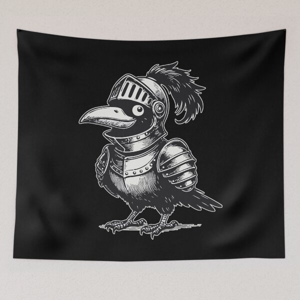 Item preview, Funny Crow Knight Monochromatic designed and sold by TomFrontierArt.
