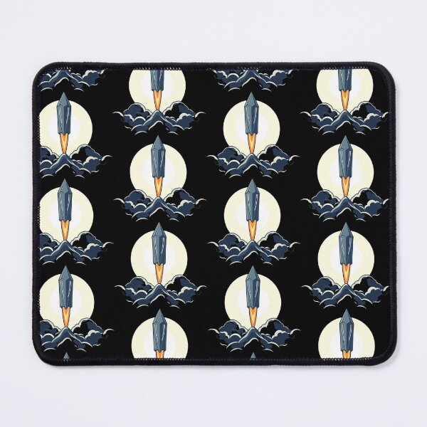 Item preview, Futuristic Rocket Launching Against a Full Moon Background designed and sold by artwaves.