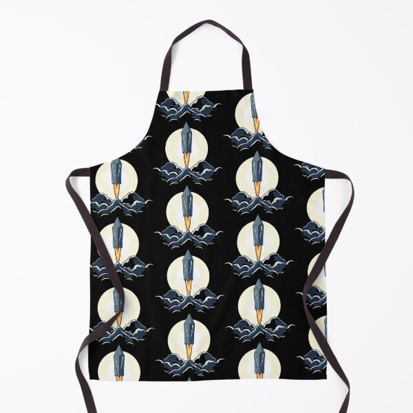 Item preview, Futuristic Rocket Launching Against a Full Moon Background designed and sold by artwaves.