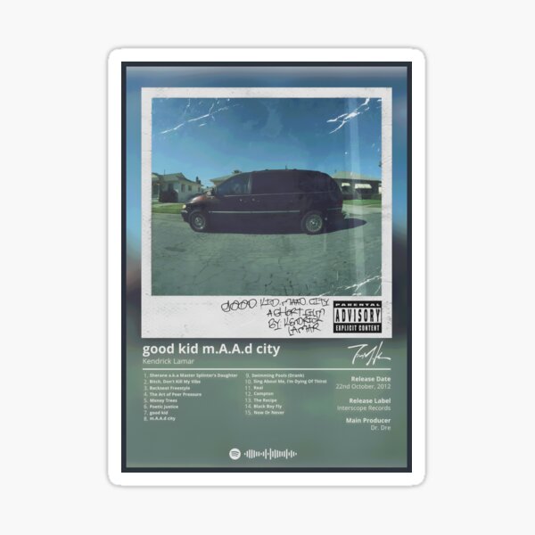 Aperçu de l'œuvre Kendrick Lamar - Pochette de l'album Good Kid M.A.A.D City créée et vendue par Ginovativedy.
