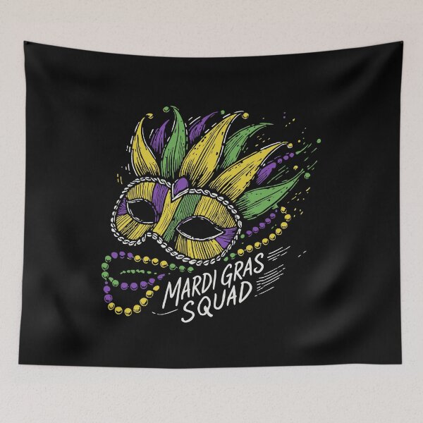 Item preview, Mardi Gras Squad Mask Beads Festive Vibes designed and sold by LuminOrb.