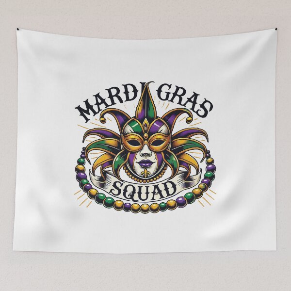 Item preview, Mardi Gras Squad Mask Beads Festival Spirit designed and sold by LuminOrb.