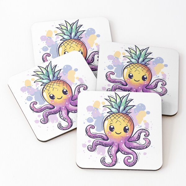 Item preview, Octopineapple - Cute Tropical Kawaii Octopus designed and sold by RoseoftheWild.