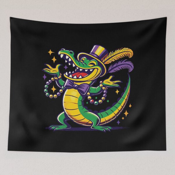 Item preview, Mardi Gras Gator Vibrant Beads Parade Fun designed and sold by LuminOrb.