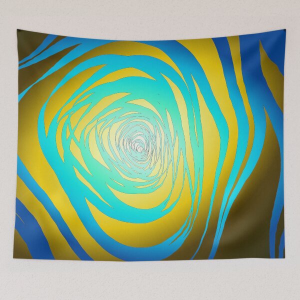 Item preview, Simple Spiral Blue Yellow designed and sold by SirkDesignsLtd.
