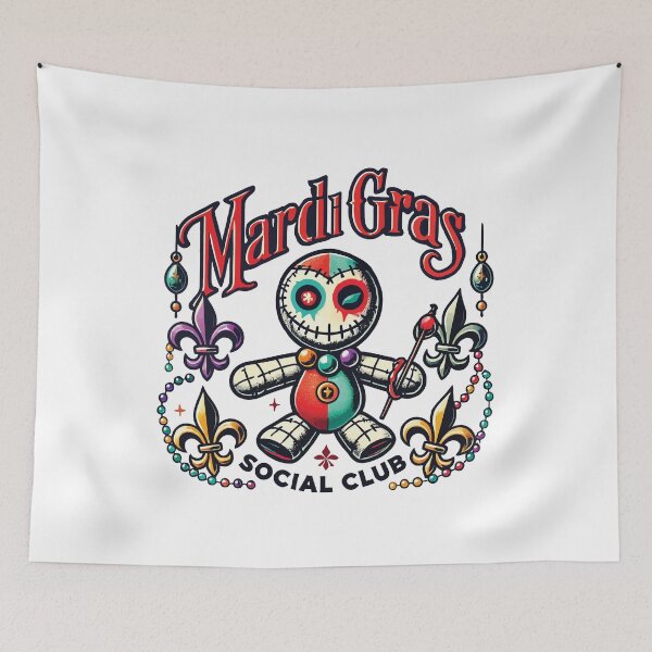 Item preview, Mardi Gras Voodoo Doll Social Club Charm designed and sold by LuminOrb.