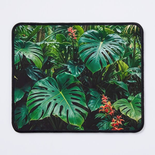 Item preview, Monstera With Heliconia Parrot Flower - Aesthetic Tropical Plants Foliage - Greenery - Fresh Dense Plants - Vegetation After Rain designed and sold by MyArt23.