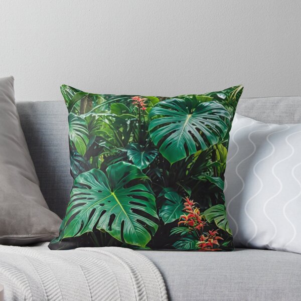 Item preview, Monstera With Heliconia Parrot Flower - Aesthetic Tropical Plants Foliage - Greenery - Fresh Dense Plants - Vegetation After Rain designed and sold by MyArt23.