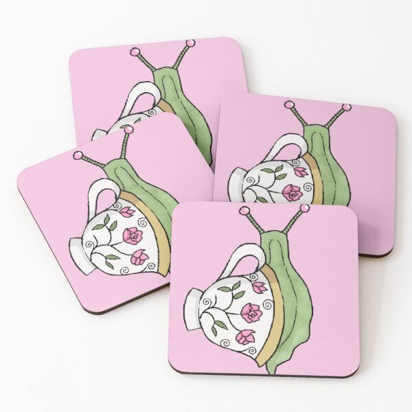 Item preview, Snail with cup and pink flowers designed and sold by Fuchsiella.