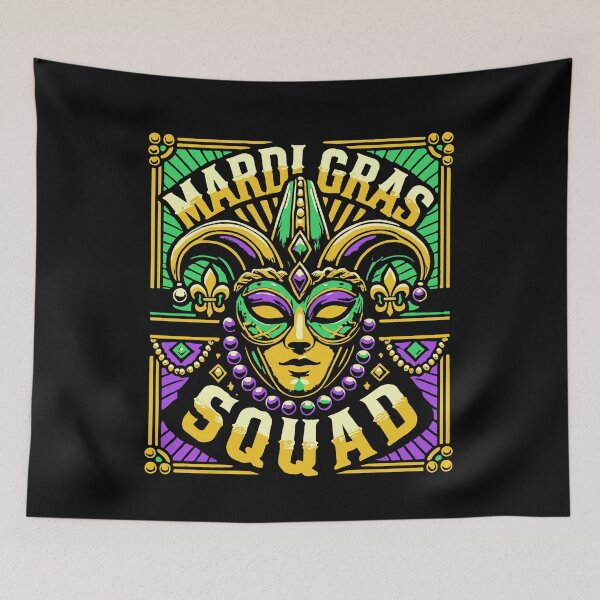 Item preview, Mardi Gras Squad Mask Beads Celebration designed and sold by LuminOrb.