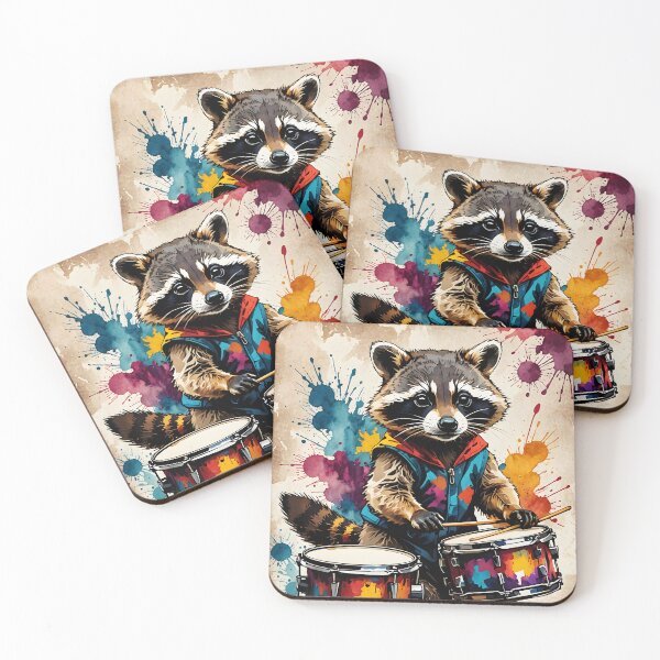 Item preview, Raccoon Playing the Drums, Ai Generated Art  designed and sold by ACC .