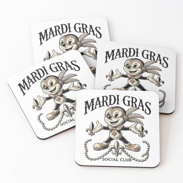 Artikelvorschau, Mardi Gras Retro Cartoon Social Club Design entworfen und verkauft von LuminOrb.