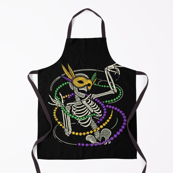 Item preview, Mardi Gras Skeleton with Beads and Mask designed and sold by LuminOrb.