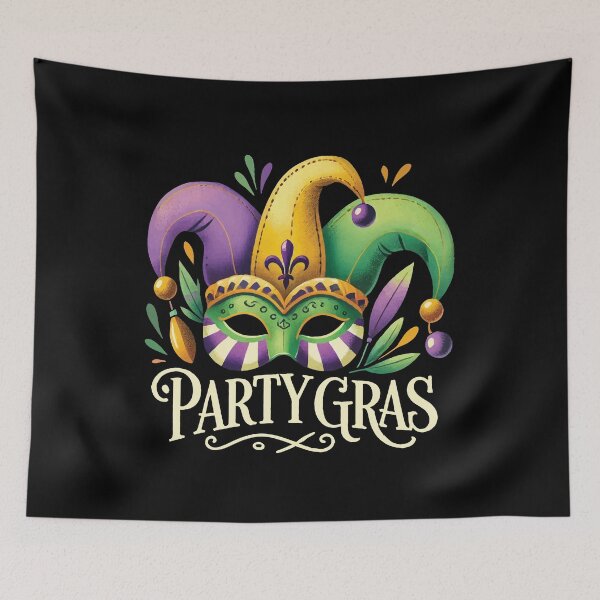 Item preview, Mardi Gras Jester Mask Party Gras Vibes designed and sold by LuminOrb.