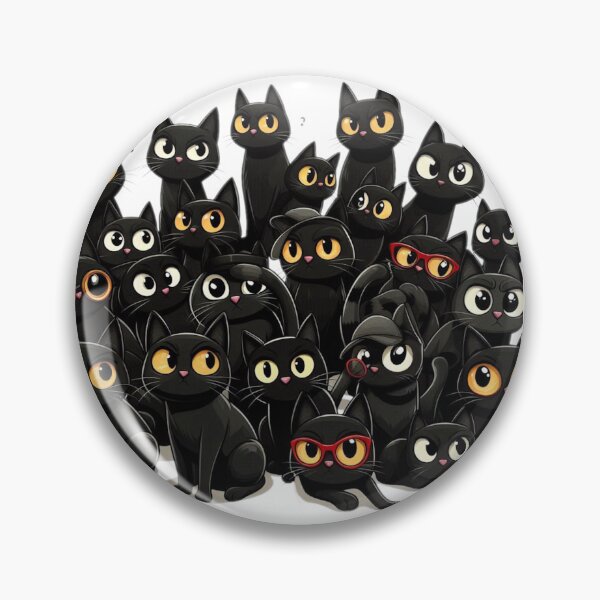 Item preview, Group of black suspicious cats. Gang of black cats designed and sold by Vetagio.