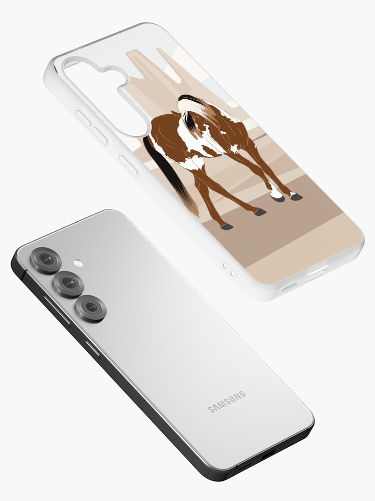 Aperçu 2 sur 4. Coque Samsung Galaxy avec l'œuvre Cheval Mustang, cheval sauvage, cheval pie avec paysage, races de chevaux des États Unis créée et vendue par WebEquitation.