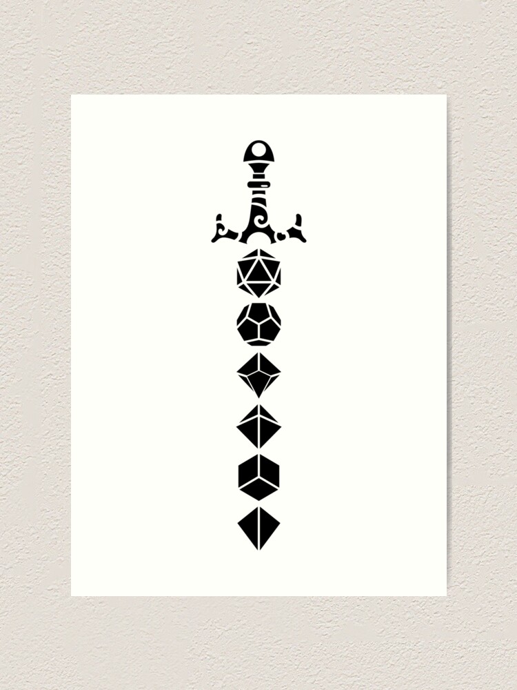 Polyhedral Dice Set Sword Dice Collector" Art Print By Pixeptional | Redbubble