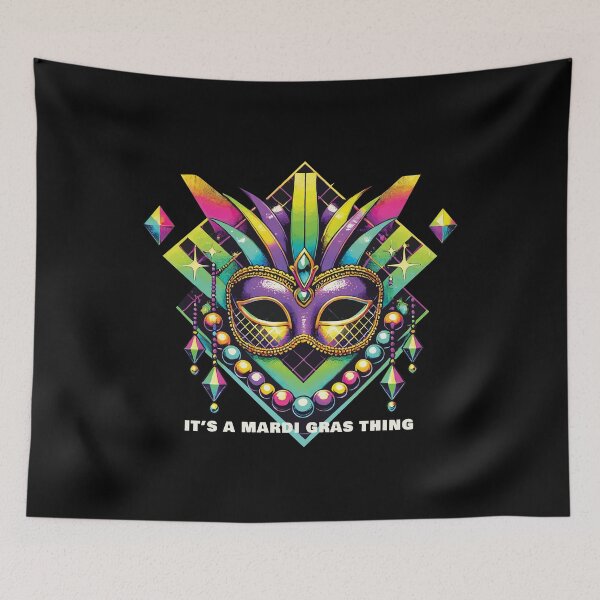 Item preview, It's A Mardi Gras Thing Colorful Mask designed and sold by LuminOrb.