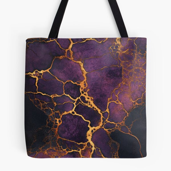Item preview, Golden Veins – Bold Purple Abstract designed and sold by Molly's Gone Mad .
