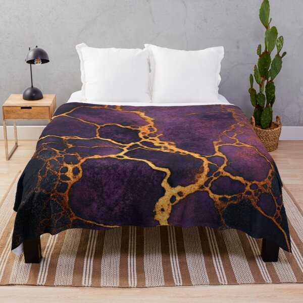 Item preview, Golden Veins – Bold Purple Abstract designed and sold by Molly's Gone Mad .