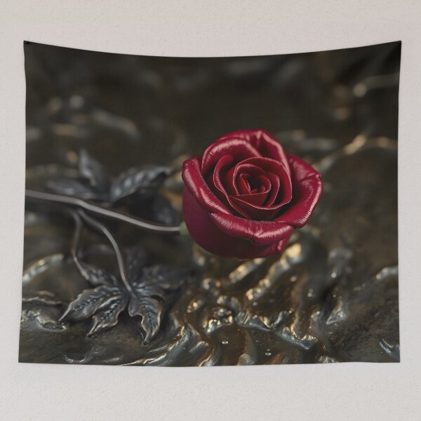 Item preview, Gothic rose with silver metal leaves designed and sold by Art by Dannalynn.