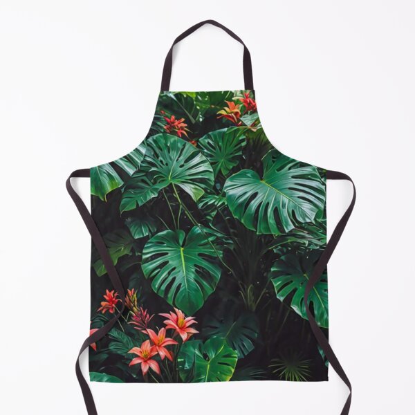 Item preview, Monstera With Bromeliad Guzmania Flower - Aesthetic Tropical Plants Foliage - Greenery - Fresh Dense Plants - Vegetation After Rain designed and sold by MyArt23.