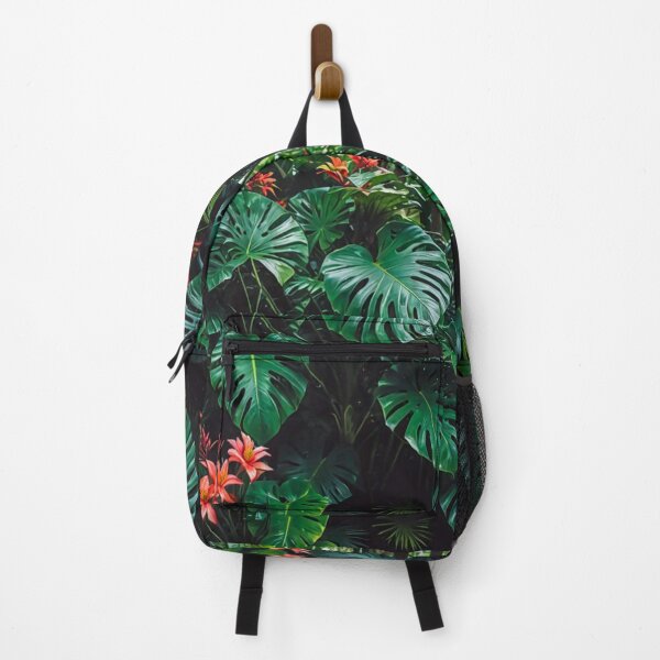 Item preview, Monstera With Bromeliad Guzmania Flower - Aesthetic Tropical Plants Foliage - Greenery - Fresh Dense Plants - Vegetation After Rain designed and sold by MyArt23.