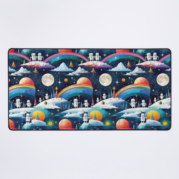 Item preview, Cute Retro Robots In Space With Rainbows Stars And Moons designed and sold by CarrollGene.