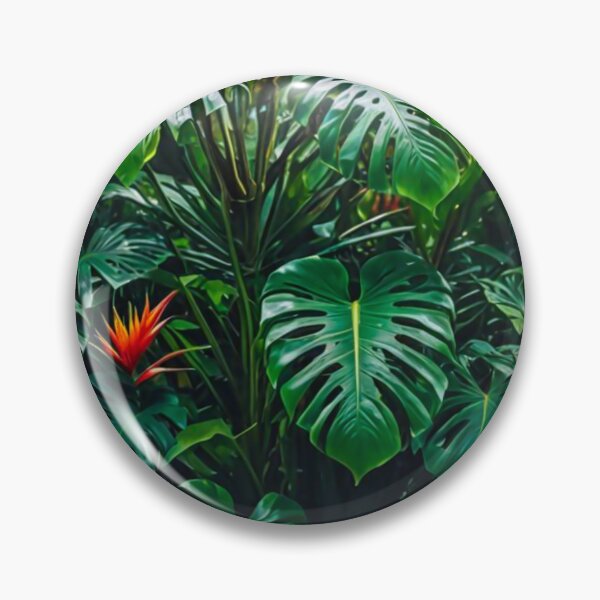 Item preview, Monstera With Heliconia Parrot Flower - Aesthetic Tropical Plants Foliage - Greenery - Fresh Dense Plants - Vegetation After Rain designed and sold by MyArt23.