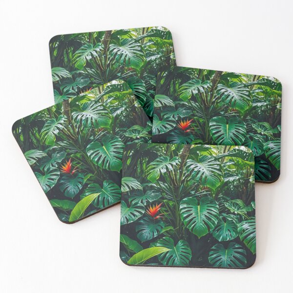 Item preview, Monstera With Heliconia Parrot Flower - Aesthetic Tropical Plants Foliage - Greenery - Fresh Dense Plants - Vegetation After Rain designed and sold by MyArt23.
