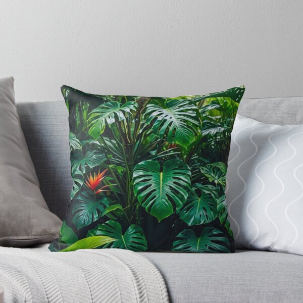 Item preview, Monstera With Heliconia Parrot Flower - Aesthetic Tropical Plants Foliage - Greenery - Fresh Dense Plants - Vegetation After Rain designed and sold by MyArt23.