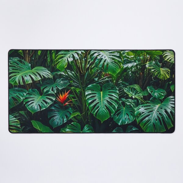 Item preview, Monstera With Heliconia Parrot Flower - Aesthetic Tropical Plants Foliage - Greenery - Fresh Dense Plants - Vegetation After Rain designed and sold by MyArt23.