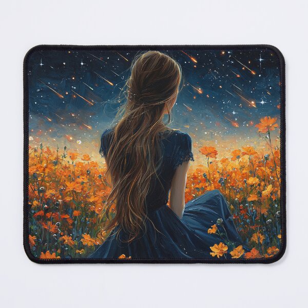 Item preview, Woman In a Field Of Flowers With a Starry Sky designed and sold by ManxCatAndy.