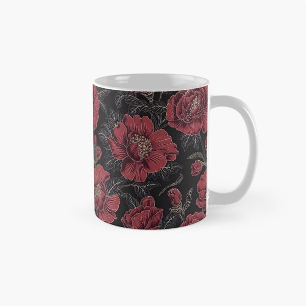 Item preview, Deep Burgundy Floral Pattern With Muted gold Accents designed and sold by decoluxe.